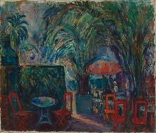 French Sidewalk Café, 1920-1940. Creator: Meri Genetz