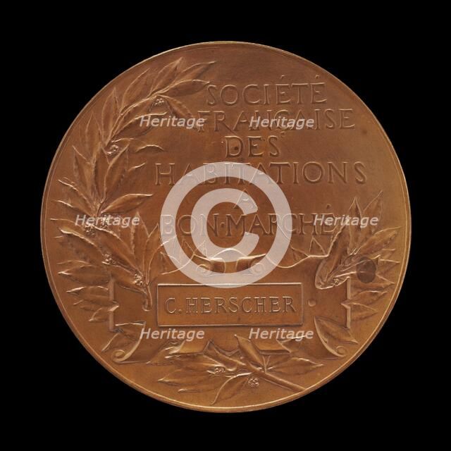 French Society for Affordable Housing [reverse], 1891. Creator: Jules Clément Chaplain.