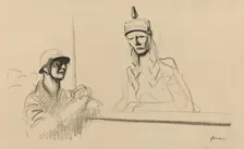 French Soldier Addressing Germania, c. 1914/1919. Creator: Jean Louis Forain
