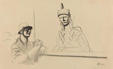 French Soldier Addressing Germania, c. 1914/1919. Creator: Jean Louis Forain