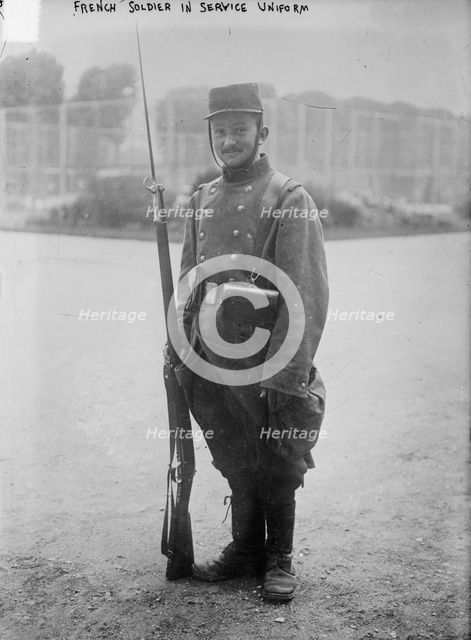 French soldier in service uniform, between c1914 and c1915. Creator: Bain News Service.