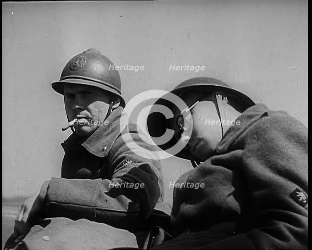French Soldier Sleeping in a Cart, 1940. Creator: British Pathe Ltd.