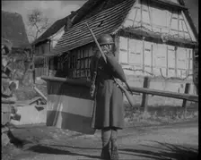 French Soldier Standing in a Defensive Position Around the Maginot Line, 1940. Creator: British Pathe Ltd