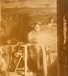 French soldier underground, c1914-c1918