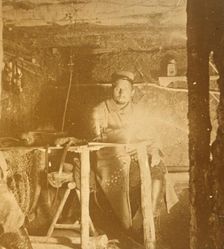 French soldier underground, c1914-c1918