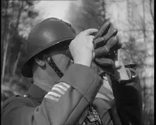 French Soldiers on a Hill Looking Out Over the Maginot Line, 1940. Creator: British Pathe Ltd