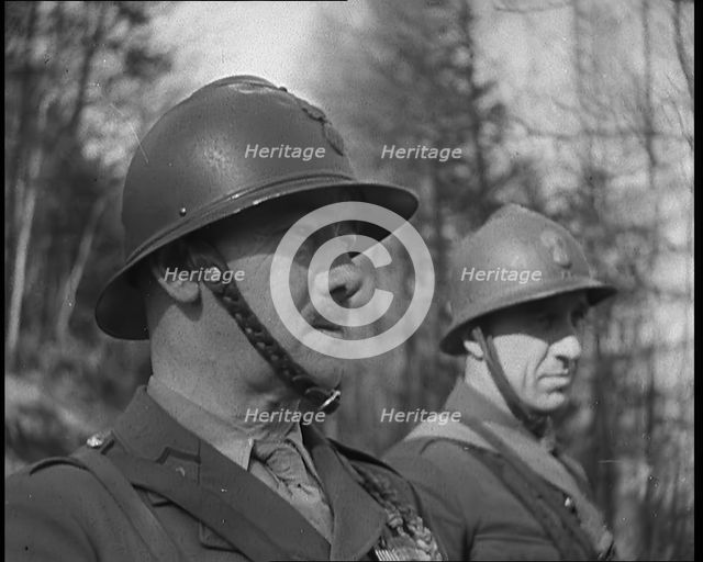 French Soldiers on a Hill Looking Out Over the Maginot Line, 1940. Creator: British Pathe Ltd.