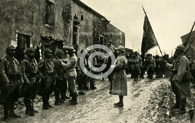 French soldiers...after the Battle of Champagne, northern France, First World War, 1915, (c1920).  Creator: Unknown.
