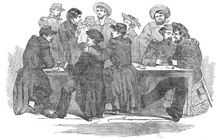 French Soldiers and English Sailors Fraternising at Calais, 1854. Creator: Unknown