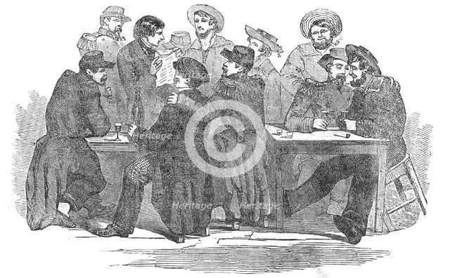 French Soldiers and English Sailors Fraternising at Calais, 1854. Creator: Unknown.