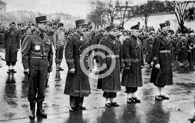 French soldiers being awarded the Legion d'Honneur, Mulhouse, France, 10 February 1945. Artist: Unknown