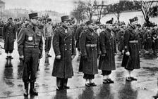 French soldiers being awarded the Legion d'Honneur, Mulhouse, France, 10 February 1945