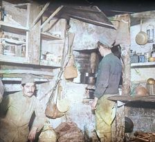 French soldiers in captured German officers kitchen, c1914-c1918. Creator: Unknown