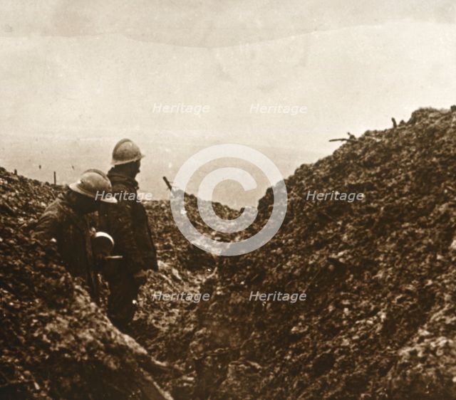 French soldiers in the trenches, c1914-c1918. Artist: Unknown.
