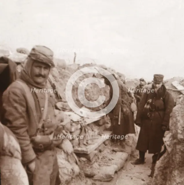French soldiers in the trenches, Perthes, northern France, c1914-c1918. Artist: Unknown.