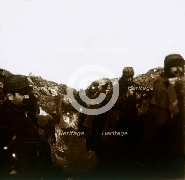 French soldiers in trenches, Vermelles, Northern France, c1914-c1918. Artist: Unknown.