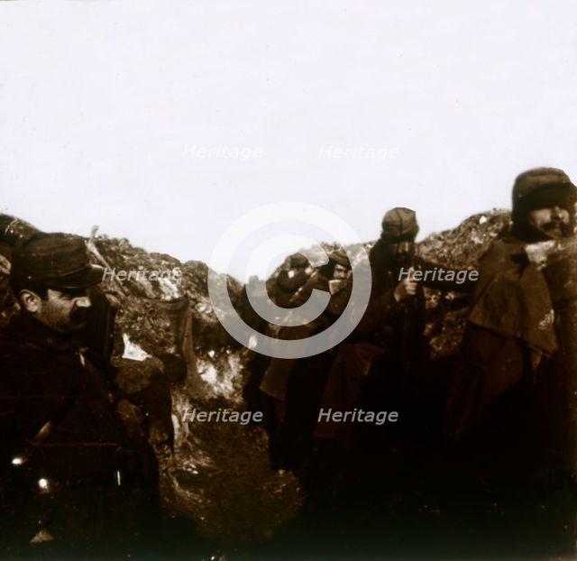 French soldiers in trenches, Vermelles, Northern France, c1914-c1918. Artist: Unknown.