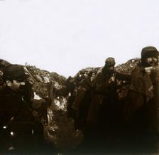 French soldiers in trenches, Vermelles, Northern France, c1914-c1918