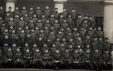 French soldiers including Louis de Broglie (front row, third from right), 1914. Creator: Unknown