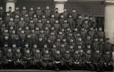 French soldiers including Louis de Broglie (front row, third from right), 1914. Creator: Unknown