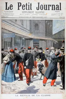 French soldiers returning home, France, 1897. Creator: Oswaldo Tofani