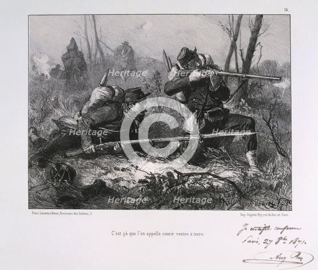 French soldiers, Siege of Paris, 1871. Artist: Auguste Bry