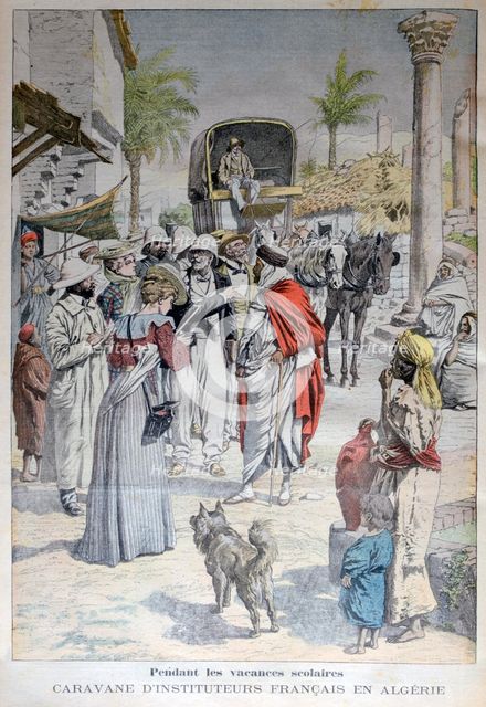 French teachers visiting Algeria during the school holidays, 1903. Artist: Unknown