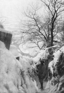 French trenches on the Piave River, Italian Front, December 1917