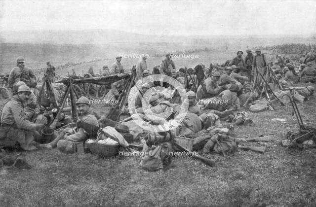 French troops at rest, Verdun, France, 1916. Artist: Unknown