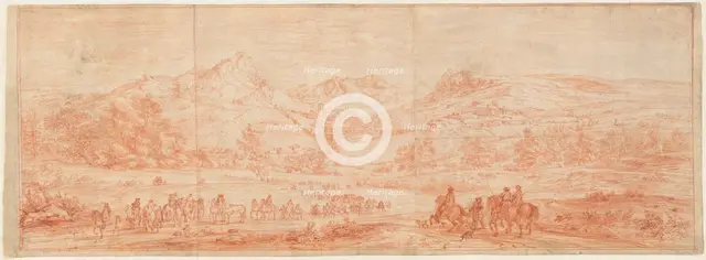 French Troops before Salins and the Surrounding Hills, 1668/1670. Creator: Adam Frans van der Meulen.