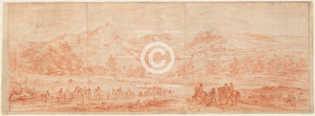 French Troops before Salins and the Surrounding Hills, 1668/1670. Creator: Adam Frans van der Meulen.