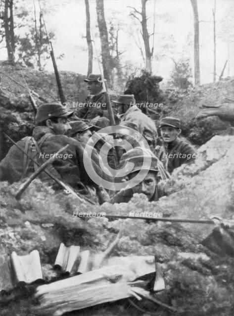 French troops in the trench system of Calonne, France, July 1915. Artist: Unknown