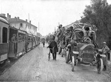 French Troops in Italy; Two convoys on the road from Brescia to Verona..., 1917. Creator: Unknown
