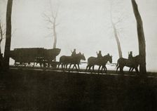 French troops on the road to the trenches, France, World War I, 1916. Creator: Unknown