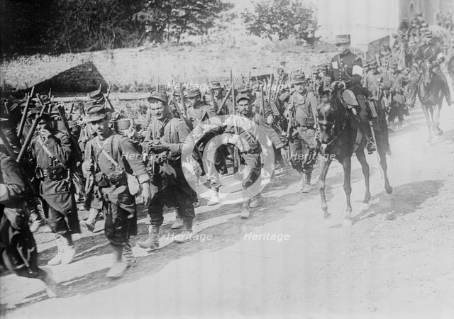 French troops on march, between c1914 and c1915. Creator: Bain News Service.