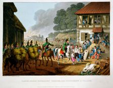 French Troops Retreating Through and Plundering a Village 1816. Creator: Matthew Dubourg