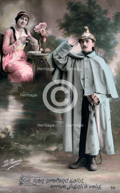 French WWI postcard, 1914-1918. Artist: Unknown
