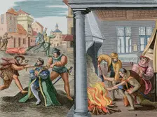 French Wars of Religion: violence by French Huguenots against Catholics, 1587 (1877). Creator: Unknown