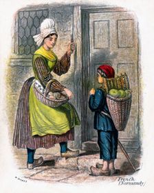 French Woman and Child Selling Fruit 1809.Artist: W Dickes