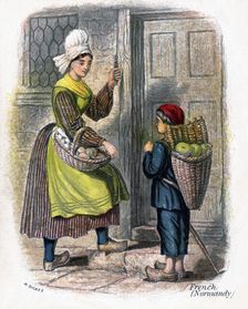 French Woman and Child Selling Fruit 1809.Artist: W Dickes