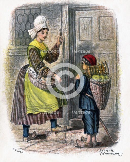 'French Woman and Child Selling Fruit', 1809.Artist: W Dickes