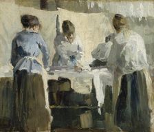 French Women Ironing , 1889. Creator: Wasastjerna, Torsten (1863-1924)