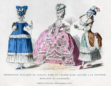 French women's fashions, 1780 (1882-1884)