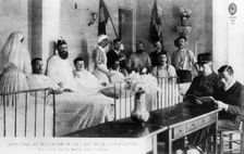 French wounded, auxiliary hospital, Paris, France, World War I, 1914-1918