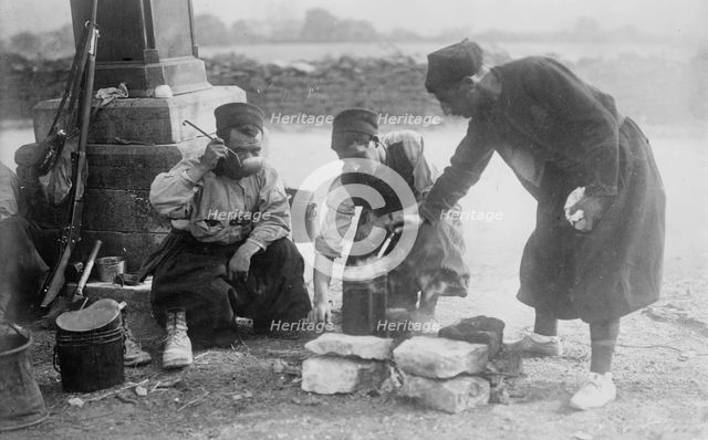 French Zouaves getting a drink, between c1914 and c1915. Creator: Bain News Service.