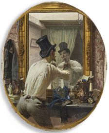 Frenchman getting ready for the bal populaire, 1863. Creator: Chistyakov, Pavel Petrovich (1832-1919)