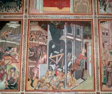 Fresco of the destruction of Jericho, 14th century