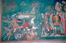Fresco of the Israelites crossing the Red Sea, 14th century. Artist: Bartolo di Fredi
