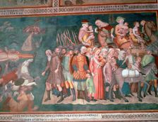 Fresco of the Israelites crossing the Red Sea, 14th century. Artist: Bartolo di Fredi
