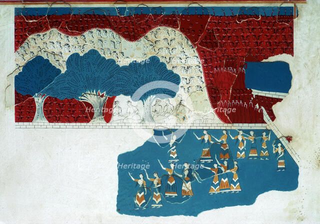 Fresco of the royal court of the Minoan palace at Knossos, 18th century BC. Artist: Unknown
